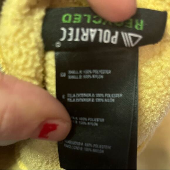The North Face Yellow Grey Polartec Recycled Fleece Zip Up Jacket Size Womens XS - Picture 8 of 16